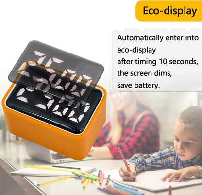 Digital Mini LED Timer, Rechargeable LED Countdown/Up Timer, 3 Pre-Set Memory Time Loud Alarm ON/Off Function, Ideal for Homework, Cooking, Classroom, Office, Kids Students (White)