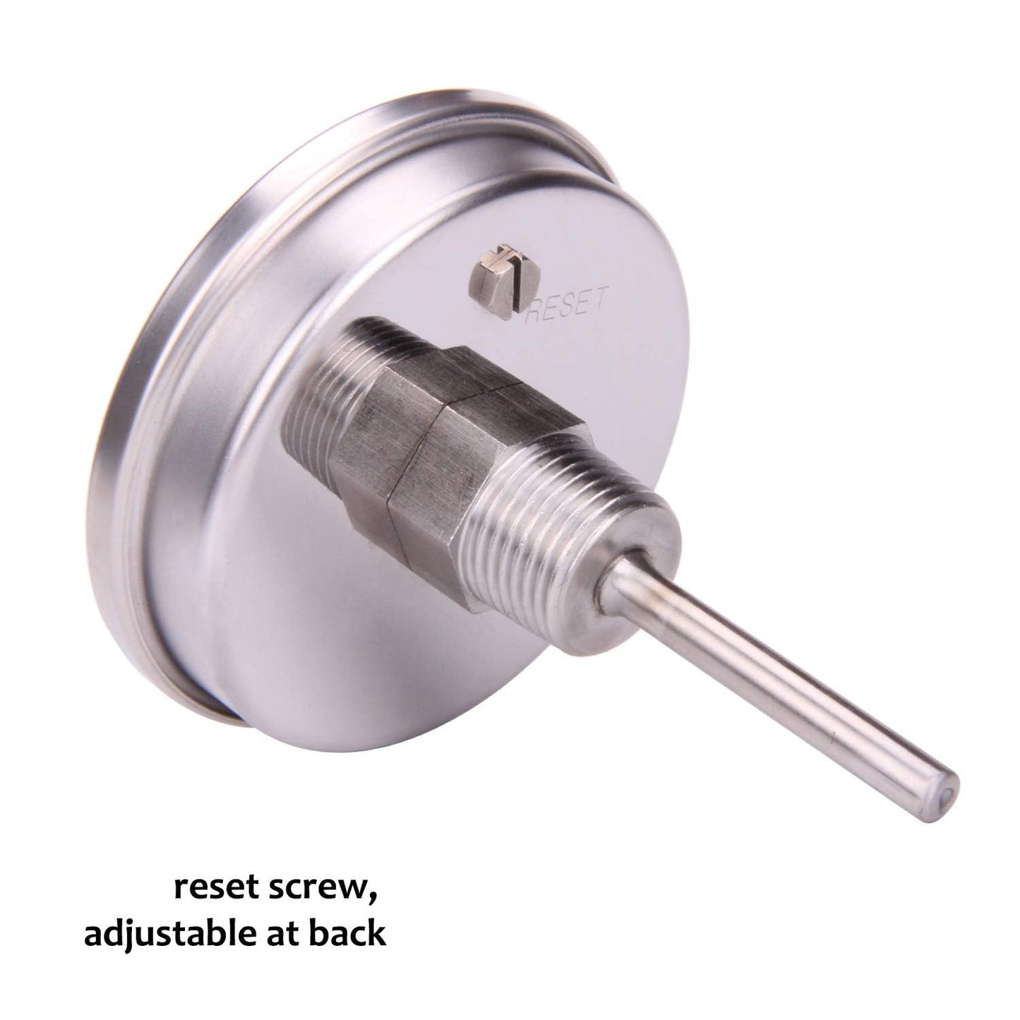 MEASUREMAN Fully Stainless Steel Pot, Kettle, Brewing Bimetal Thermometer, 3" Dial, 2-1/2" Stem, 0-250 deg F/-20-120 deg C, -1% Accuracy, Adjustable, 1/2" NPT Back Mount （2 Pack）