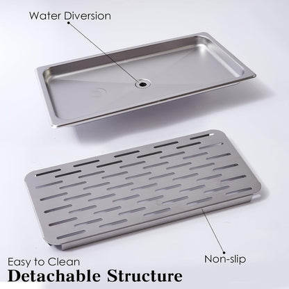 Stainless Steel Drip Tray - Perfect for Homes, Clubs, Bars, Cafes, Restaurants, Hotels, Or Commercial Use - Easy to Clean, No Drainage Required (S)
