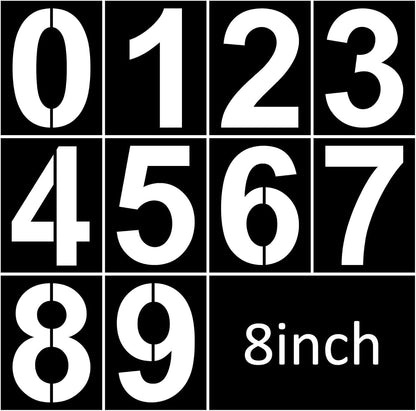 8 Inch Plastic Number Stencils Set - Reusable Digital Templates for Cake, Address, Painting