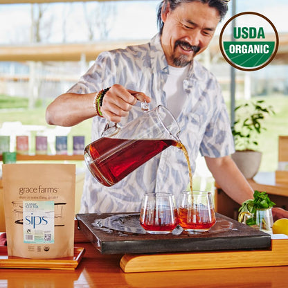 Grace Farms CLASSIC ORGANIC ICED TEA (Twelve 1qt. Brew Bags, 3 Gallons) | Premium Bold & Brisk | Easy Cold Brew 3 Gallons | Gives Back 100% of Profits