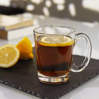LEMONSODA Clear Large Glass Coffee Mug with Handles for Hot Beverages, Clear Mugs for Espresso, Tea, Cappucino, Latte, Juice (8.75 oz, 10.5 oz, 12 oz) (10.5 oz, Set of 6)