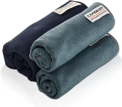 CAFEMASY Barista Cleaning Towel with Hook Set Pack of 3pcs Soft Barista Mirco Fiber Cloth for Cleaning Espresso Coffee Machine Steam Wand and Coffee Bar Counter