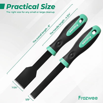 2PCS Carbide Scraper Set(1-1/4 inch & 5/8 inch),Super Gasket Scraper with Durable Tungsten Tip for Remove Gaskets, Carbon and More from Varied Surfaces