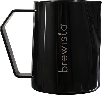 Brewista Precision Milk Frothing Pitcher, Steaming Jug, Coffee, Espresso Machine Accessories for Barista, Latte Art, Cappuccino, Stainless Steel Cup, 16 oz/480 ml, Matte Black