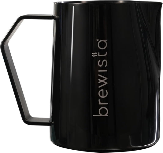 Brewista Precision Milk Frothing Pitcher, Steaming Jug, Coffee, Espresso Machine Accessories for Barista, Latte Art, Cappuccino, Stainless Steel Cup, 16 oz/480 ml, Matte Black