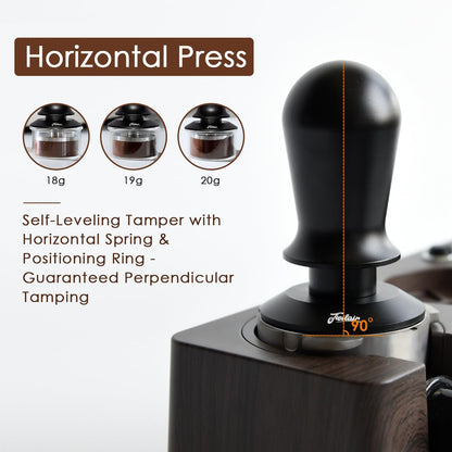 53mm Espresso Tamper, Triple Spring Loaded Tamper, Coffee Tamper with Stainless Steel Ripple Base, Self Leveling Tamper for Barista, Compatible with 53mm/54mm Breville Portafilter