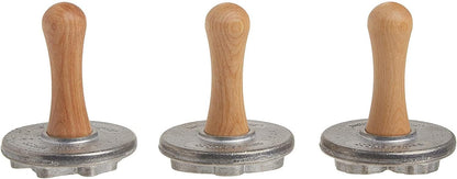 Nordic Ware 01233 Holiday Cast Cookie Stamps, 3-inch rounds, Silver
