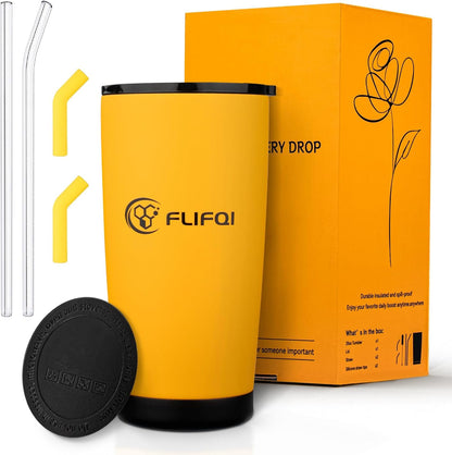 Ideal Gift for Women 20oz Tumbler with Lid & Straw Double Wall Vacuum Insulated Travel Coffee Mug Stainless Steel Tumbler Thank You Gift Birthday & Friendship Present for Mom Friends Sister Coworkers