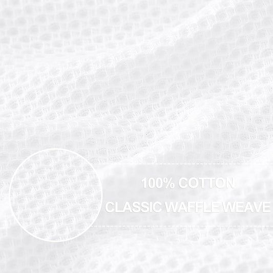 Homaxy 100% Cotton Waffle Weave Kitchen Dish Cloths, Ultra Soft Absorbent Quick Drying Dish Towels, 12 x 12 Inches, 8-Pack, White