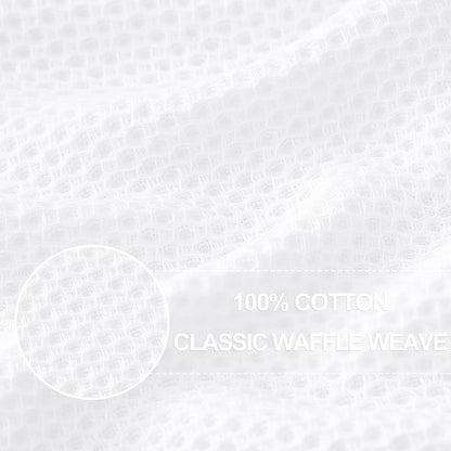 Homaxy 100% Cotton Waffle Weave Kitchen Dish Towels, Ultra Soft Absorbent Quick Drying Cleaning Towel, 13 x 28 Inches, 6-Pack, White