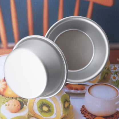 Aluminum Alloy Tart Pan, 3 Inch Cute Flan Mold, 10 Pieces Egg Tart Molds for Baking Pastel de Nata, Pie, Tartlet, Popover - Silver Tin