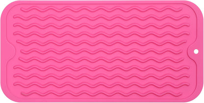 Silicone Dish Drying Mat for Multiple Usage,Easy clean,Eco-friendly,Heat-resistant Silicone Mat for Kitchen Counter or Sink,Refrigerator or Drawer Liner Rose S 12 inches x 6 inches