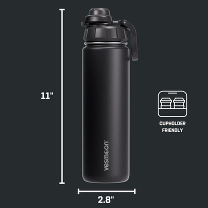 Vessence Tea Infuser Bottle - 24 Oz Insulated Loose Leaf & Fruit Infuser Bottle | Leak Proof with FlowSip Lid