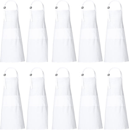 RAJRANG 100% Cotton Cooking Apron with 3 Pockets Kitchen Chef BBQ Adjustable Bib Aprons for Women Men