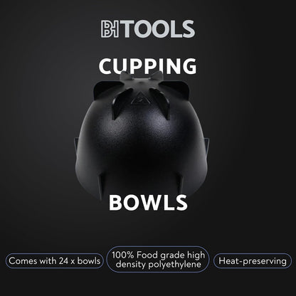 Black Coffee Cupping Bowls 200ml - Stackable Heat-Preserving Cups - Premium Material Ideal for Coffee Tasting, High-Density Polyethylene for Zero Taste Interference - Set of 12