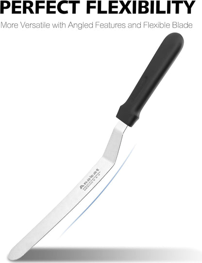 Anaeat Icing Spatula, Professional Cake Angled Offset Spatula with 6" Stainless Steel Blade - Thickened Frosting Knife with Durable Plastic Handle for Cake Decorating, Pastry & Baking
