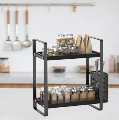 Bathroom Counter Organizer, Wood Vanity Trays with Basket, Skincare Countertop Organizers, Large Capacity Makeup and Perfume Organizer