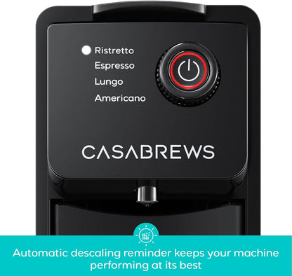 CASABREWS CM7036E Espresso Machine for Nespresso Original Pods, 20 Bar Compact Capsule Coffee Machine with 21 oz Removable Water Tank and 4 Brewing Modes, Mini Espresso Maker for Home or Office, Black