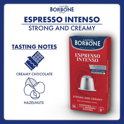 Caffe Borbone Aluminum Coffee Pods Compatible with Nespresso Original Machines, Espresso Intenso, Medium Roast, Full-Bodied and Strong, Genuine Italian Coffee - NOT compatible with Vertuo - 100 Count