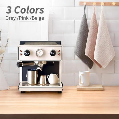 Barista Towel 6 Pack, Extra Thick Microfiber Coffee Cleaning Cloths, Espresso Machine Accessories for Coffee Bar, Steam Wand, Countertop, Milk Frother, 12”x12”