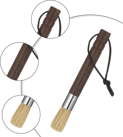 2 Pack Coffee Grinder Cleaning Brush, Coffee Brush with Wood Handle and Natural Bristles Brushes,Coffees Bar Accessories,Coffees Bar Espresso Grinder Brushes