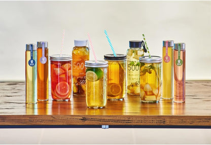 50 Pack Reusable Straws, BPA-Free, 9" Colorful Hard Plastic Stripe Drinking Straw for Mason Jar Tumbler, Family or Party Use with Cleaning Brush