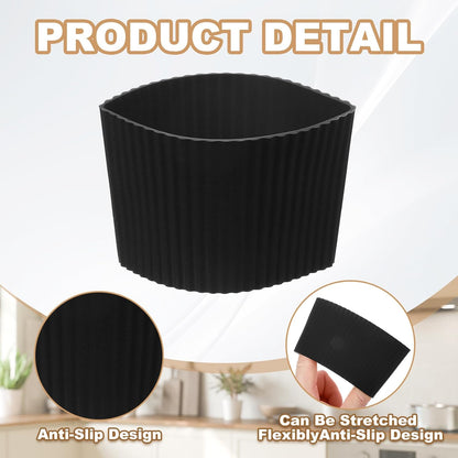 uxcell 6Pack Coffee Cup Sleeves, Reusable Silicone Heat Resistant Cup Protective Sleeve Nonslip Mug Protector Cover for Home Travel Coffee Mug Glasses Water Bottle Boots, Multicolor