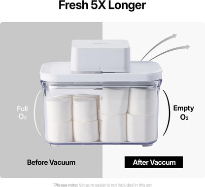 VAKUEN Premium Airtight Food Storage Containers, Rectangular 2PC(1.06qt), Smart One-Click Seal Lid, No Hinges, Patented Double Silicone Lining, 100% Leak Proof, BPA-FREE, Dishwasher, Microwave Safe
