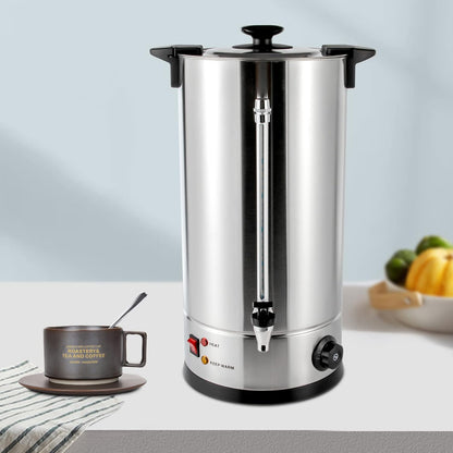 25L/6.6gal Commercial Coffee Urn, Gallon Double Wall Commerical Coffee Maker, 150 Cup Commercial Grade Stainless Steel Percolate Coffee Maker for Events, Offices and Catering
