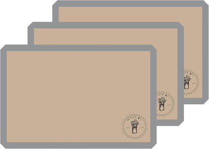 Silicone Baking Mats for 3/4 Size Cookie Sheets for Baking - 3 Pack - Non-Stick, Food Safe Oven Safe Liners for baking sheets - Easy Clean, Mess-Free Baking Sheet Liners, 13.5 x 19.5 Inches