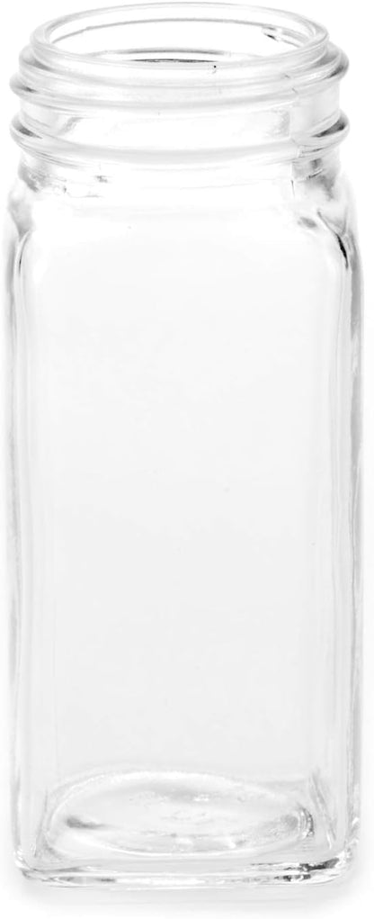 6oz, BEST VALUE 14 Large Glass Spice Jars includes pre-printed 126 Chalkboard Spice Labels plus 113 PVC Clear Labels. 14 Square Empty Jars, Airtight Cap, kitchen Funnel Pour/Sift Shakers