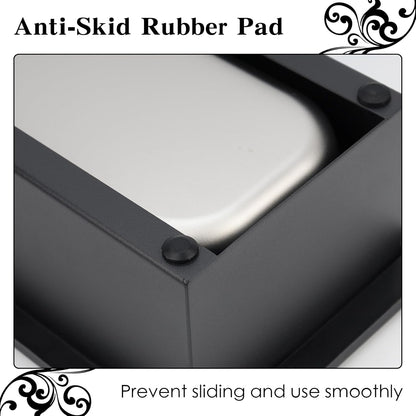 Espresso Knock Box, Stainless Steel Coffee Bag Container, With Steel Bracket And Noise Reducing Rubber Ring (L)