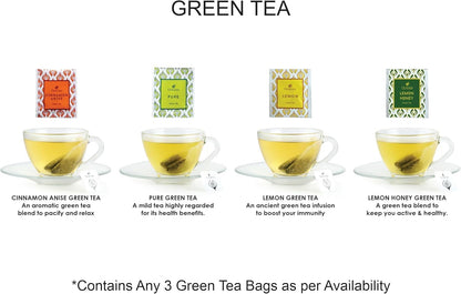 Octavius Assorted Tea Gift Set | 6 Assorted Black & Green Teas | 30 Teabags | Wooden Tea Sampler Pack w/Tile Motif Design | Pack of 2 | Mothers Day Tea Gift Box