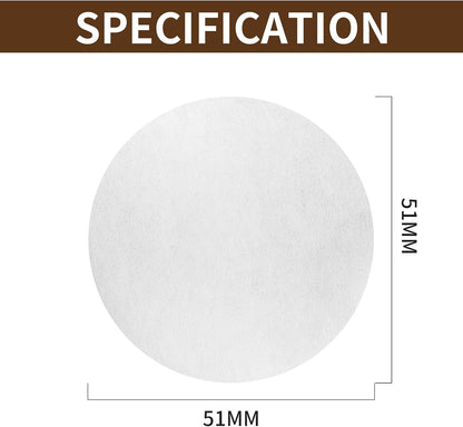 1000 Pcs Coffee Paper Filter for Espresso Coffee Maker, 51 mm Unbleached Espresso Filter Puck Screen Portafilter Paper Compatible with Breville Barista, Mr. Coffee and Other Espresso Machine