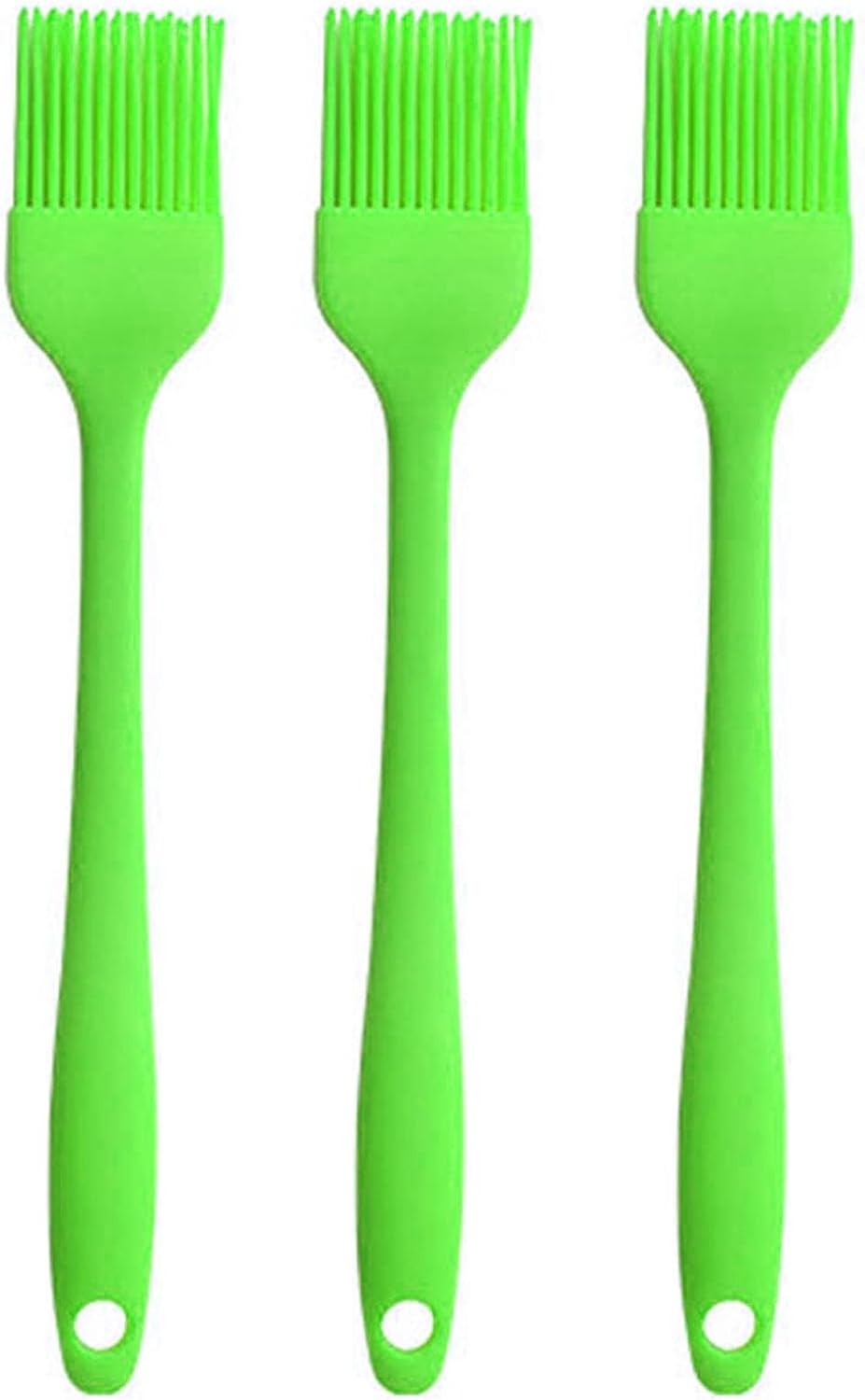 Silicone brush, Oil Brush for BBQ Kitchen Cooking Baking and Grilling (3 PCS,green)