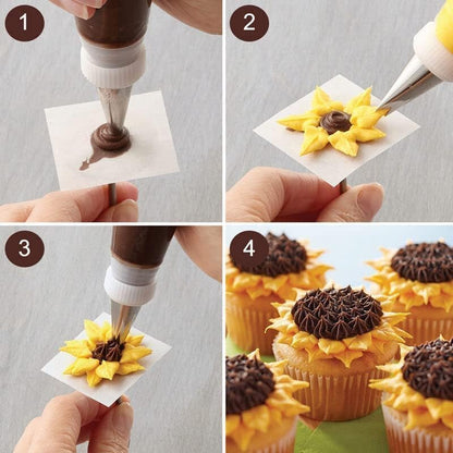 6 Pcs Leaf Piping Icing Nozzle, Cake Decorating Tube Tips Set, Leaves Stainless Steel Icing Piping Nozzles for Pastry Fondant DIy Baking Tools with Cleaning Brush (Leaf)