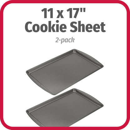 GoodCook AirPerfect Non-Stick 17” X 11" Cookie Sheet Set , Homemade, Frozen & Leftover Slices, Set of 2