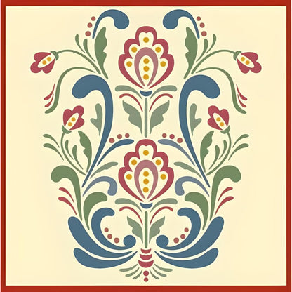 Rosemaling Pattern 18 Stencil Template 8.2" x 9.7" for Painting, Furniture & Folk Art – Reusable Mylar Stencil for DIY Crafts, Walls & Decor Projects – The Artful Stencil