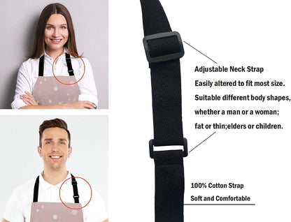 Rose Gold Rainbow Glitter Bib Apron with Adjustable Neck for Men Women,Suitable for Home Kitchen Cooking Waitress Chef Grill Bistro Baking BBQ Apron