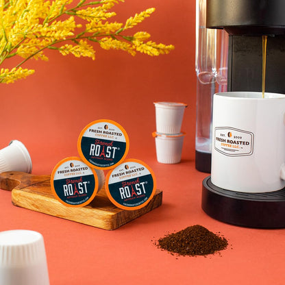 Fresh Roasted Coffee, French Roast, Dark, 96 Pods for K Cup Brewers
