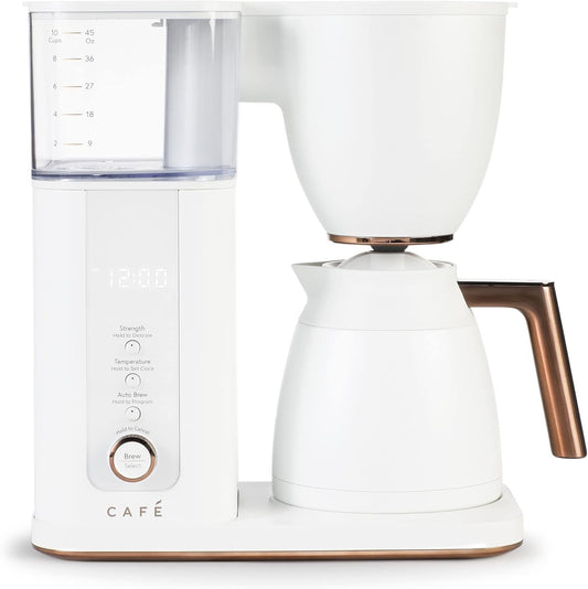 Café Specialty Drip Coffee Maker | 10-Cup Insulated Thermal Carafe | WiFi Enabled Voice-to-Brew Technology | Smart Home Kitchen Essientials | SCA Certified, Barista-Quality Brew | Matte White