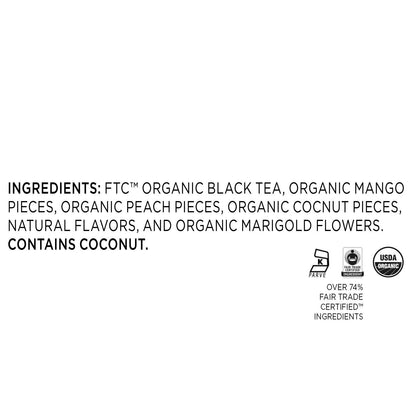 Tea Forte Peach Brulee Premium Organic Loose Leaf Caffeinated Black Tea Blend Canister, Makes 35-50 Cups