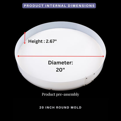 Resin Mold Large Round Deep -Kalinta 20inch Reusable Epoxy Round Molds for Resin Clock, Serving Tray Board, End Table，Floral Preservation Bouquet
