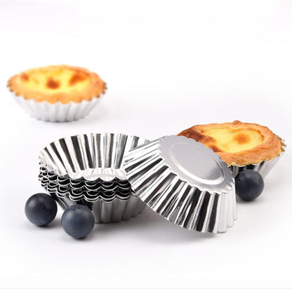 Tosnail 50 Pieces Aluminum Egg Tart Mold Small Tart Pie Tin Mini Cupcake Cake Muffin Cookie Mold Baking Cups