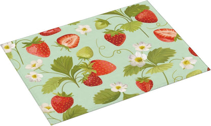 Large Dish Drying Mats For Kitchen Counter Microfiber Kitchen Drying Mat XL Draining Pad Absorbent Quick Drying Dish Mat 18x24 Inch - Strawberry