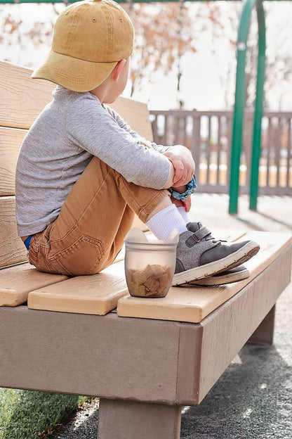 Zip Top Reusable 100% Silicone Baby + Kid Snack Containers- The only containers that stand up, stay open and zip shut! No Lids! Made in the USA - Gray Dog
