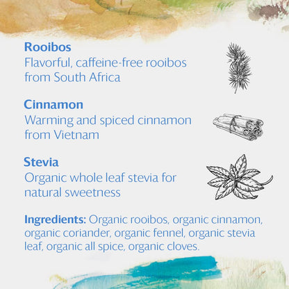 Grace Farms ROOIBOS CHAI Herbal Tea (16 Pyramid Sachets) | Healthy and Caffeine Free | Organic, Fair Trade and Kosher Certified | Gives Back 100% of Profits