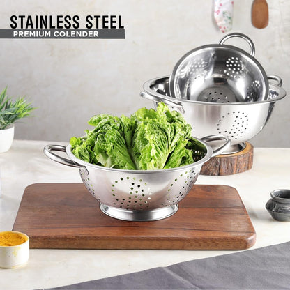 Avador Set of 3 Stainless Steel Colanders, Comes in 1.5 Quart 3qt Quart and 5 Quart for all your Cooking | Baking | Prepping Needs