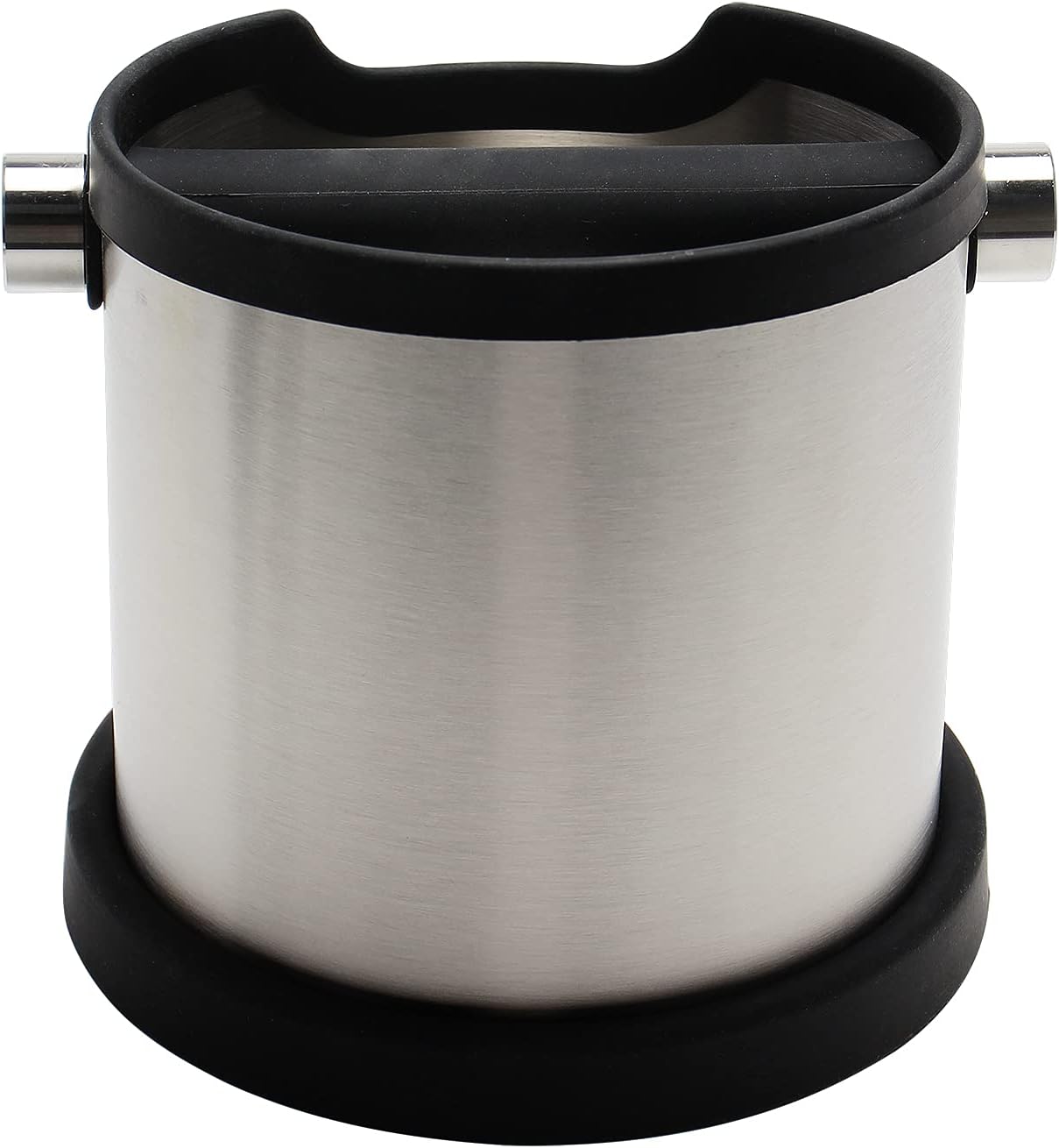 Espresso Knock Box, Capacity 60.8oz/1800ML Stainless Steel Coffee Grounds Container Waste Bin Coffee Tools for Barista and Non-slip Base (Silver)